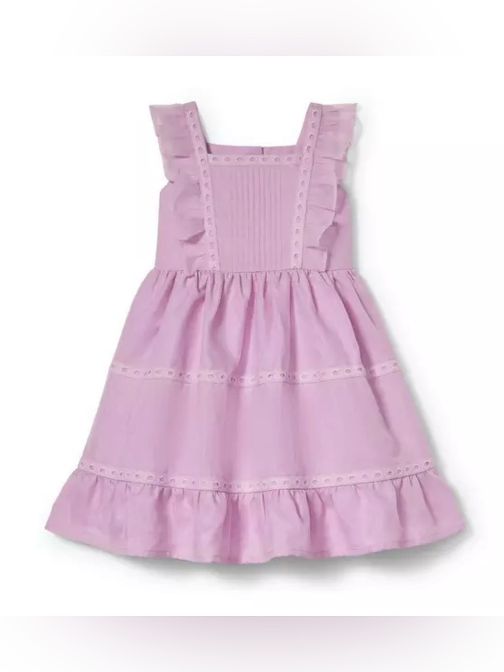 EUC Janie and Jack Girls Easter Orchid Bouquet Ruffle Organza Dress in Purple 7